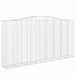 vidaXL Paniers à gabions arqués 9 Pièces 400x50x200/220 cm Fer galvanisé