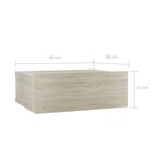 vidaXL Table de chevet flottante Chêne sonoma Bois d'ingénierie
