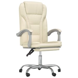 vidaXL Fauteuil inclinable de bureau Crème Similicuir