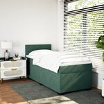 vidaXL Sommier à lattes de lit avec matelas Vert foncé 100x200 cm