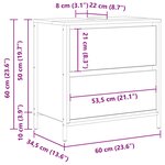 vidaXL Meuble salle de bain lavabo tiroirs chêne marron 60x34 5x60 cm