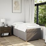 vidaXL Sommier à lattes de lit avec matelas Taupe 80x200 cm Tissu