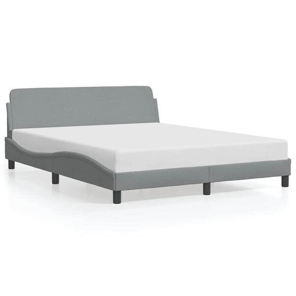 vidaXL Cadre de lit Dover gris clair 152x203 cm tissu
