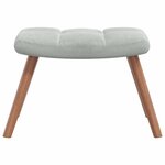 vidaXL Chaise de relaxation avec repose-pied Gris clair Velours