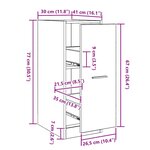 vidaXL Cabinet de Pharmacie Chêne noir 30 x 41 x 77.5 cm