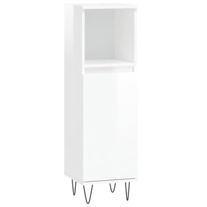 vidaXL Armoire de salle de bain blanc brillant 30x30x100 cm