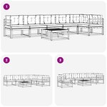 vidaXL Ensemble de canapés d'extérieur 7 Pièces Blanc et gris clair