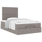 VidaXL Cadre de lit ottoman avec matelas taupe 120x190 cm tissu
