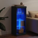 vidaXL Buffet avec lumières LED noir 41x37x100 cm