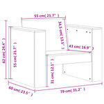 vidaXL Canapé de jardin blanc 79x60x62 cm bois de pin massif