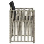 vidaXL Chaises de jardin avec coussins lot de 4 gris clair poly rotin