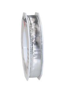 Ruban lurex laitonné devon 20-m-rouleau 15 mm  argent