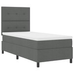 vidaXL Lit à ressorts avec Matelas Gris Foncé 90x200 cm Tissu