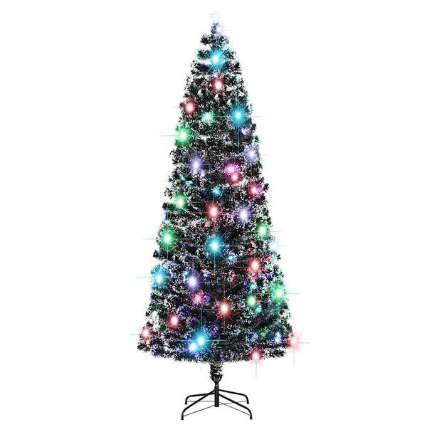 vidaXL Arbre de Noël pré-éclairé avec support 240 cm fibre optique