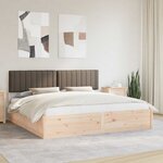 vidaXL Cadre de lit avec tête de lit rembourrée Taupe 200 x 200 cm