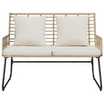 vidaXL Banc de jardin Noir  Anthracite Rattan synthétique  acier