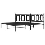 vidaXL Cadre de lit métal avec tête de lit noir 183x213 cm