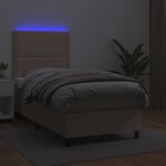 vidaXL Sommier à lattes de lit avec matelas et LED Cappuccino 90x190cm