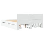 vidaXL Cadre de lit avec tête de lit sans matelas blanc 120x190 cm