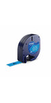 DYMO LetraTag rubans Plastique 12mm x 4m Noir/Bleu (compatible avec DYMO LetraTag LT100H)
