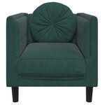 vidaXL Fauteuil avec coussin vert foncé velours
