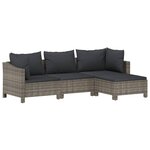Salon de jardin meuble d'extérieur ensemble de mobilier 6 pièces avec coussins gris résine tressée 02_0016794