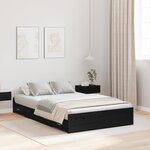 vidaXL Cadre de lit avec rangement avec tiroir Chêne noir 120 x 200 cm