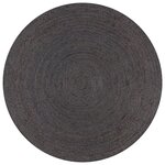 vidaXL Tapis fait à la main Jute Rond 120 cm Gris foncé
