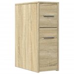 vidaXL Armoire de salle de bain étroite avec roulettes chêne sonoma