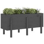 vidaXL Lit surélevé de jardin gris 121x50x57 cm bois de pin massif