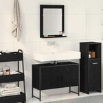vidaXL Ensemble de mobilier de salle de bain avec stockage 2 Pièces Noir