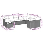 vidaXL Salon de jardin avec coussins 10 Pièces gris clair résine tressée