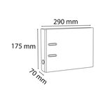 Classeur à levier papier marbre gris dos de 70mm - A5 horizontal. - Gris-dos noir x 20 EXACOMPTA