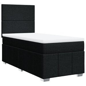 vidaXL Sommier à lattes de lit et matelas Noir 80x200 cm Tissu
