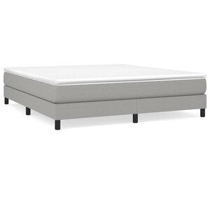 vidaXL Sommier à lattes de lit avec matelas Gris clair 180x200cm Tissu