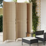 vidaXL Cloison de séparation 6 panneaux beige résine tressée