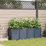 vidaXL Jardinières de jardin 1 pc Gris 160 x 40 x 52 cm Plastique