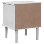 vidaXL Table de chevet SENJA aspect de rotin blanc bois de pin massif
