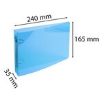 EXACOMPTA - Classeur Fiche Bristol - Dos 35mm - 14,8 x 21 - 2 anneaux - Polypropylene translucide 7/10eme - 5 couleurs aléatoires
