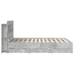 vidaXL Cadre de lit avec rangement Gris béton 150 x 200 cm