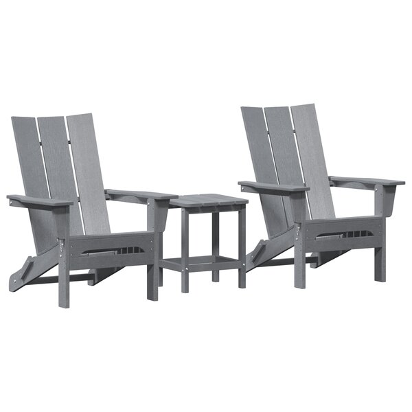 Ensemble de salon de jardin 3 pièces vidaXL gris clair HDPE