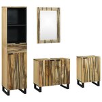 vidaXL Ensemble de mobilier de salle de bain 4 Pièces Marron Large