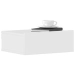 vidaXL Tables de chevet flottantes 2Pièces Blanc brillant Bois ingénierie