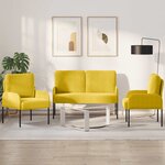 vidaXL Ensembles de canapés 3 Pièces Jaune 115 x 56 x 80 cm Contreplaqué