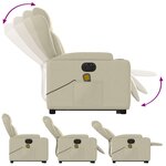 vidaXL Fauteuil inclinable de massage électrique crème similicuir
