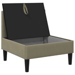 vidaXL Canapé central avec rangement Kaki Velours