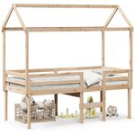 vidaXL Lit haut avec toit 90x200 cm bois de pin massif