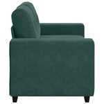 Canapé Loveseat vidaXL Vert Foncé 120 cm en Velours