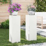vidaXL Support de Plante 2 Pièces Blanc 24 x 24 x 75 cm Acier