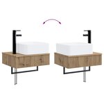 vidaXL Basin de lavage mural Chêne artisanal 53 x 35 x 39 cm
